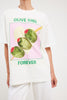 OLIVE GIRL OVERSIZE T-SHIRT - WHITE - MAKU