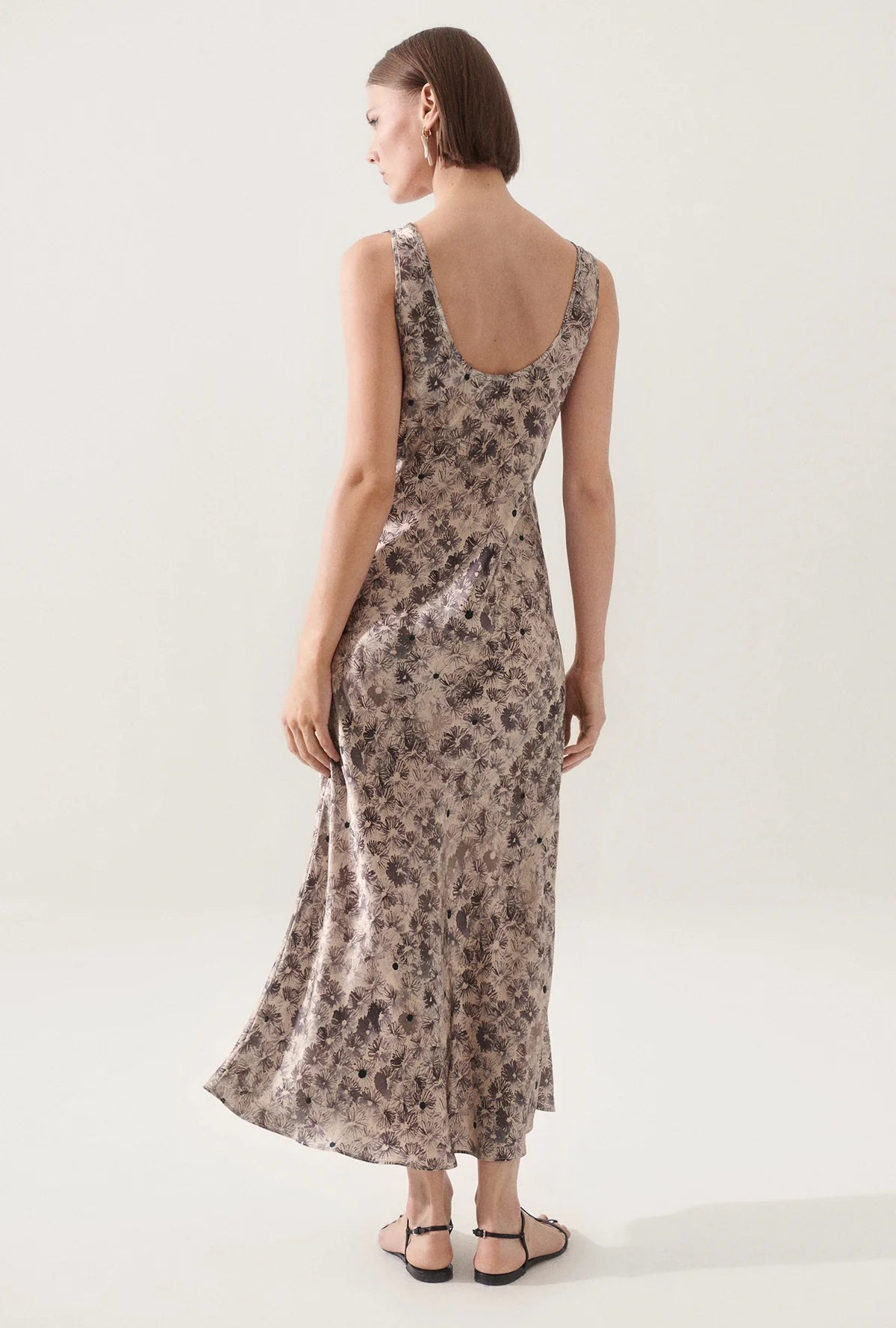 SCOOP NECK DRESS  - ASTER FLORAL - SILK LAUNDRY