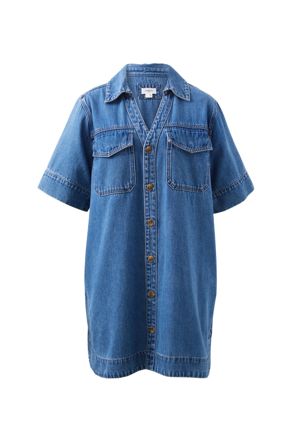 SAMMY RELAXED SHIRT DRESS - FRESH INDIGO - CERES LIFE