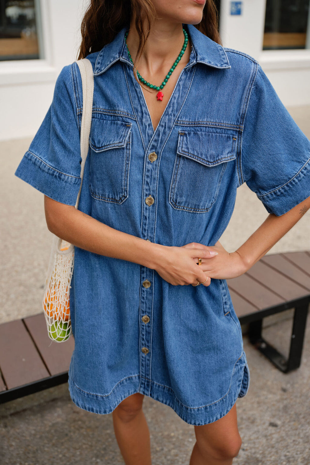 SAMMY RELAXED SHIRT DRESS - FRESH INDIGO - CERES LIFE