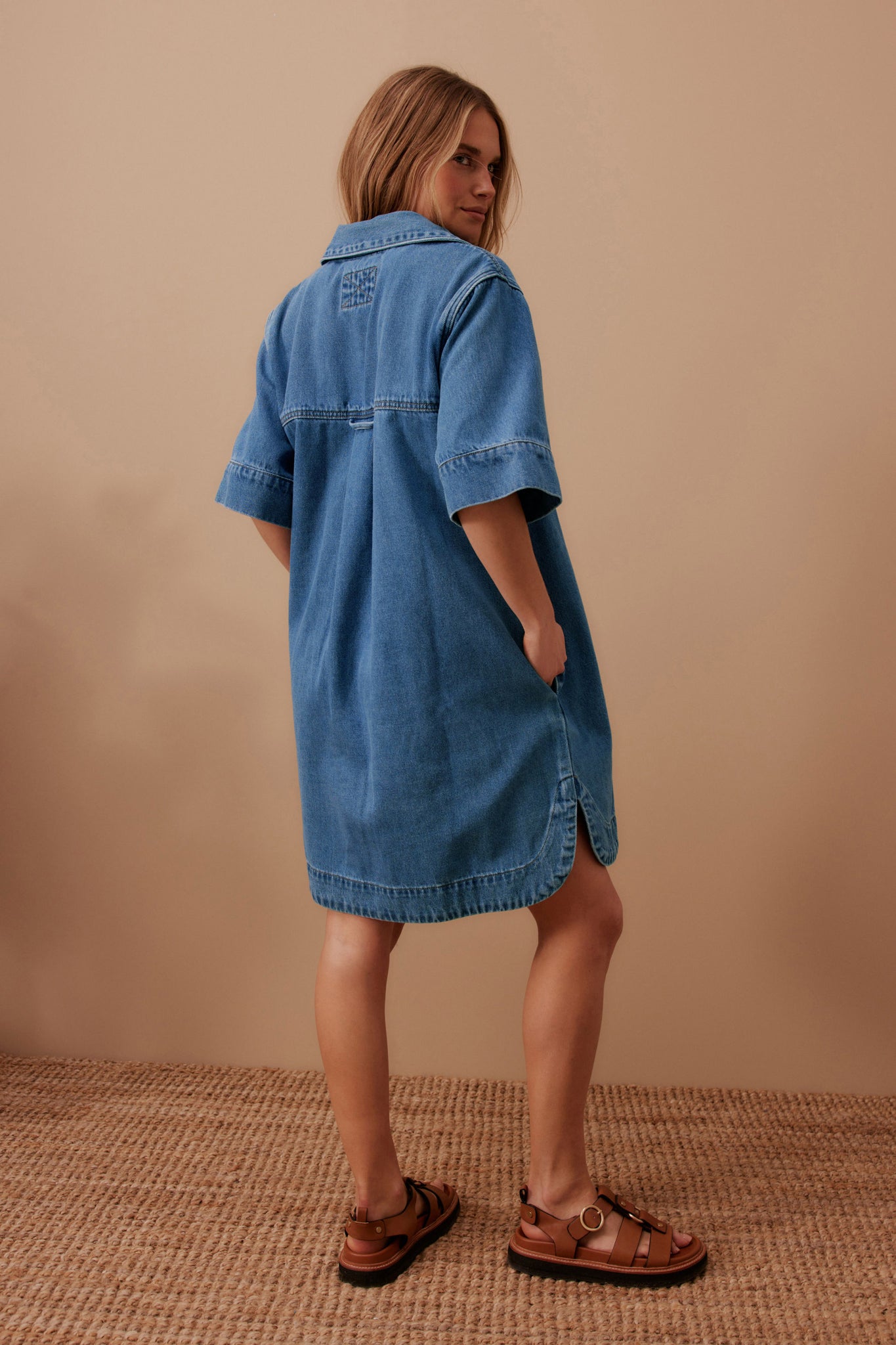 SAMMY RELAXED SHIRT DRESS - FRESH INDIGO - CERES LIFE