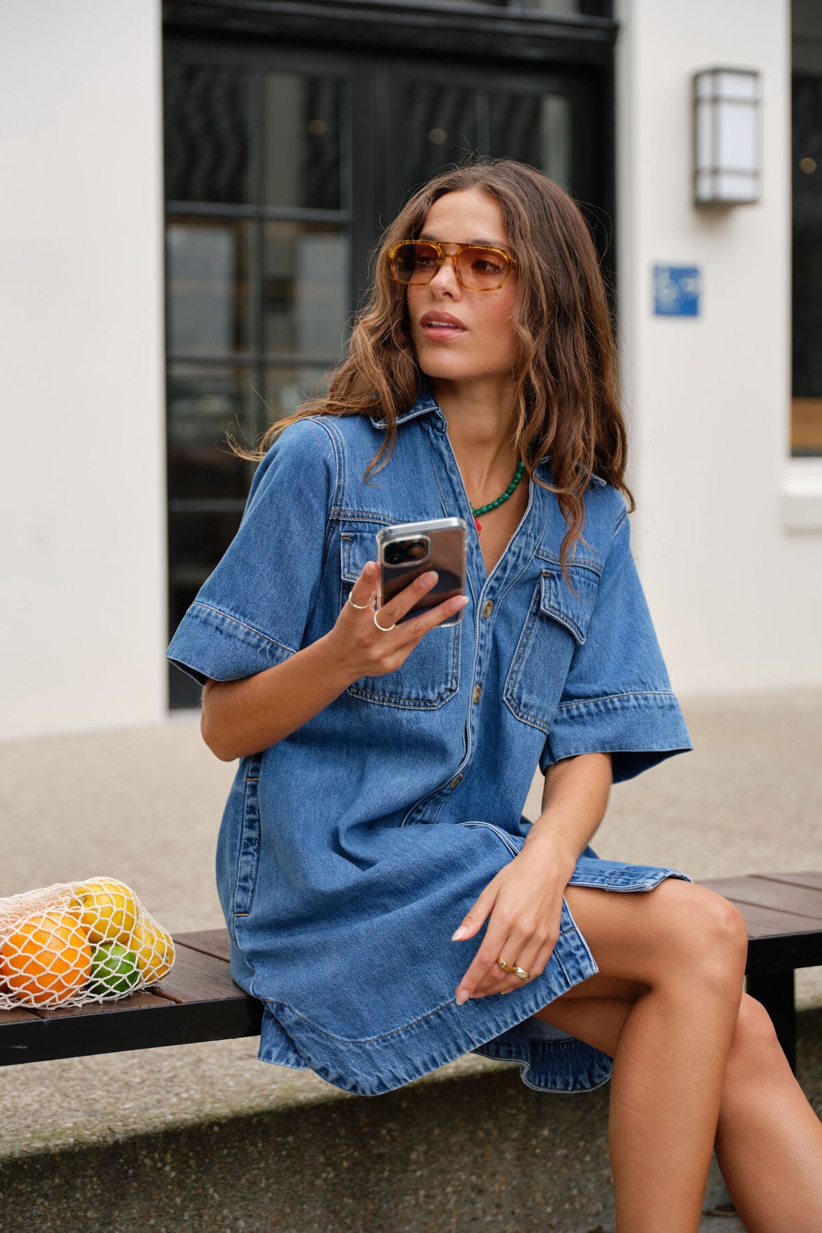 SAMMY RELAXED SHIRT DRESS - FRESH INDIGO - CERES LIFE