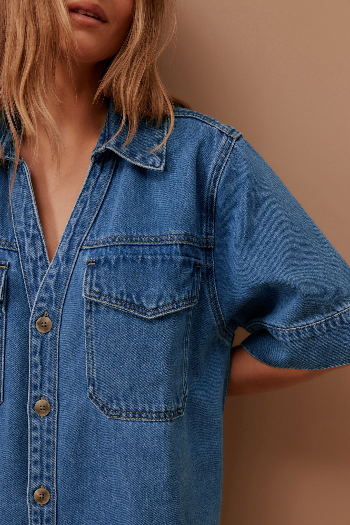 SAMMY RELAXED SHIRT DRESS - FRESH INDIGO - CERES LIFE