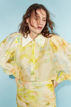 ILLUMINATE BALLOON SLEEVE BLOUSE - ZEST - ANTIPODEAN