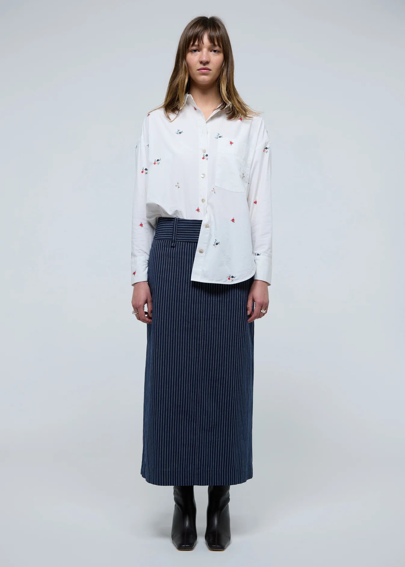 DITSY EMBROIDERED SHIRT - BLUE - SAY THE LABEL