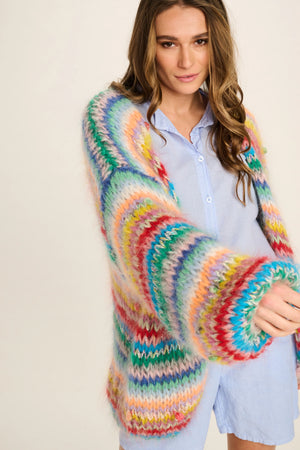 ELOISE MOHAIR CARDIGAN SHORT - MULTICOLOUR - LES TRICOTS D'O