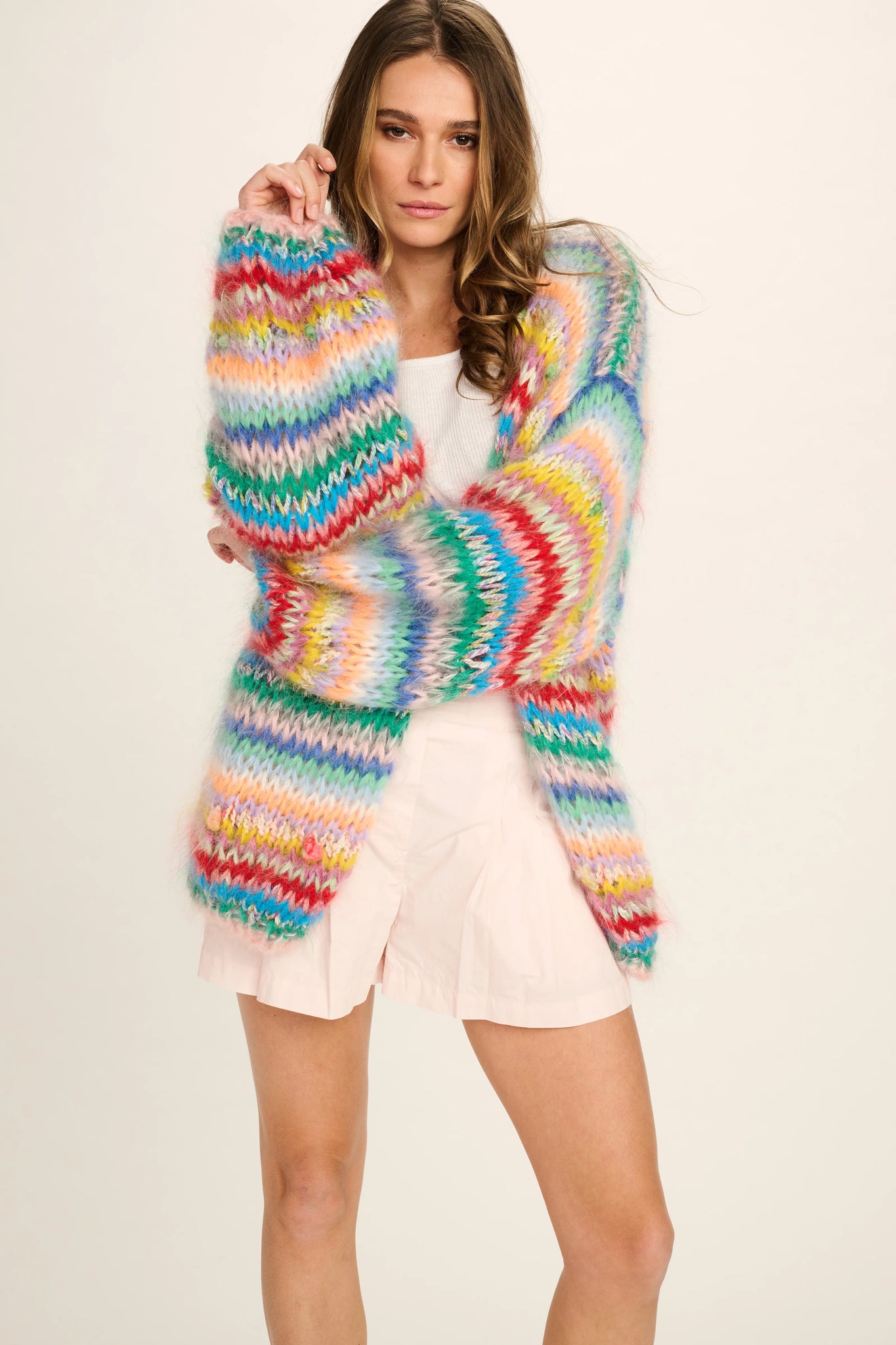 ELOISE MOHAIR CARDIGAN SHORT - MULTICOLOUR - LES TRICOTS D'O