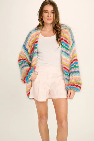 ELOISE MOHAIR CARDIGAN SHORT - MULTICOLOUR - LES TRICOTS D'O