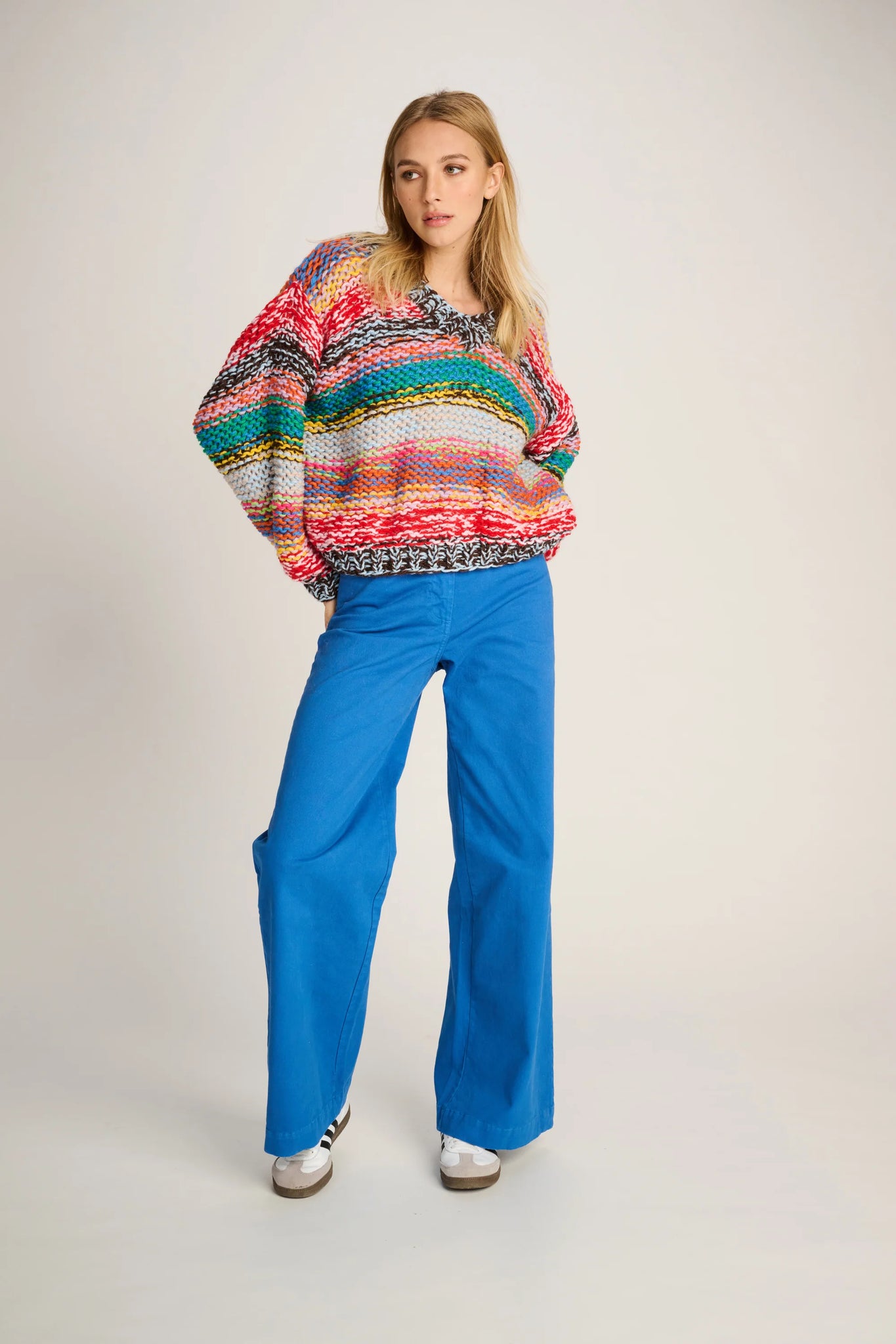 LAURIANNE PULLOVER V-NECK - MULTI COLOUR - LES TRICOTS D'O