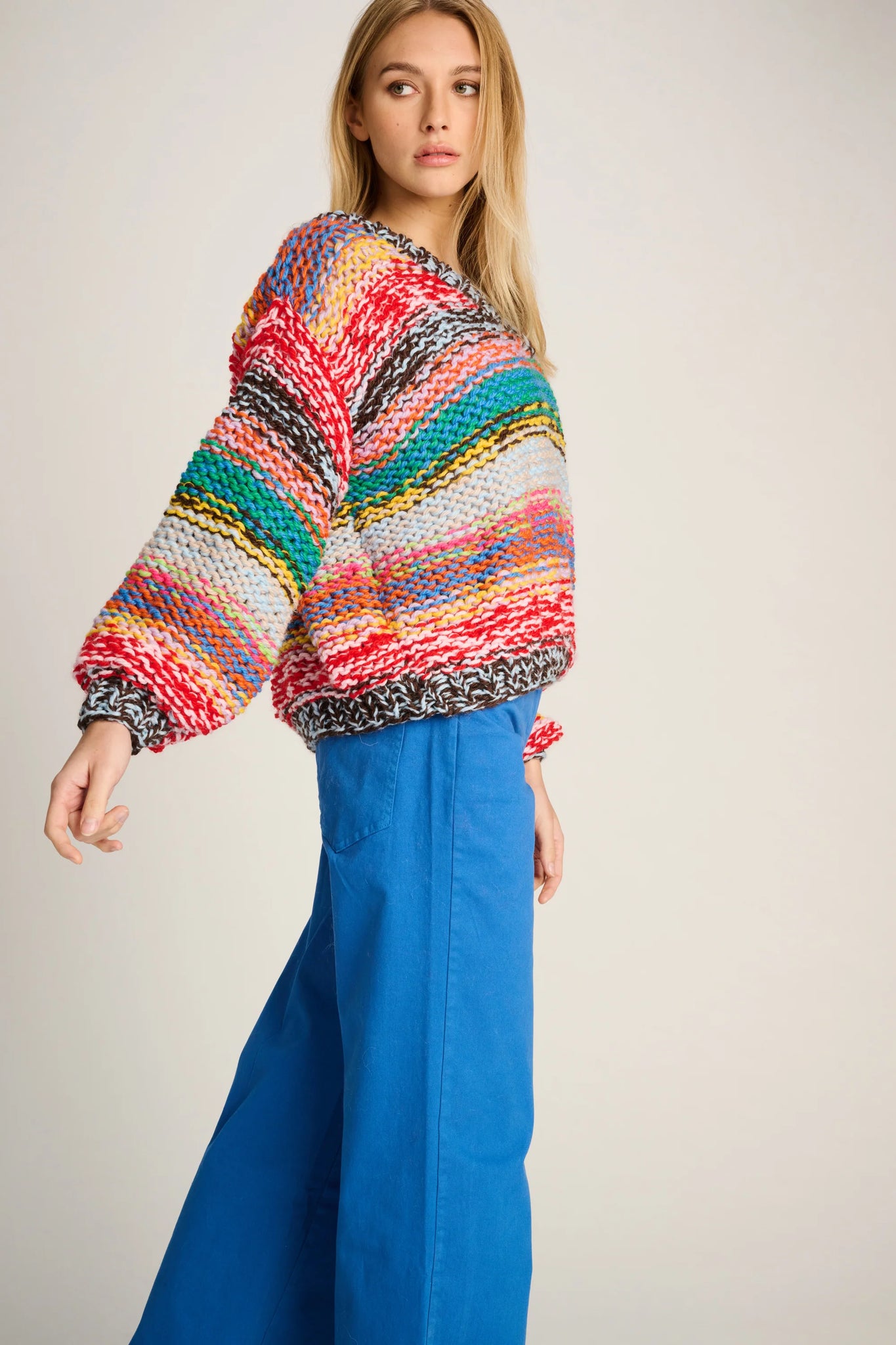 LAURIANNE PULLOVER V-NECK - MULTI COLOUR - LES TRICOTS D'O