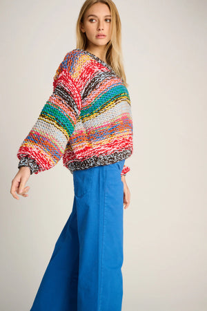 LAURIANNE PULLOVER V-NECK - MULTI COLOUR - LES TRICOTS D'O