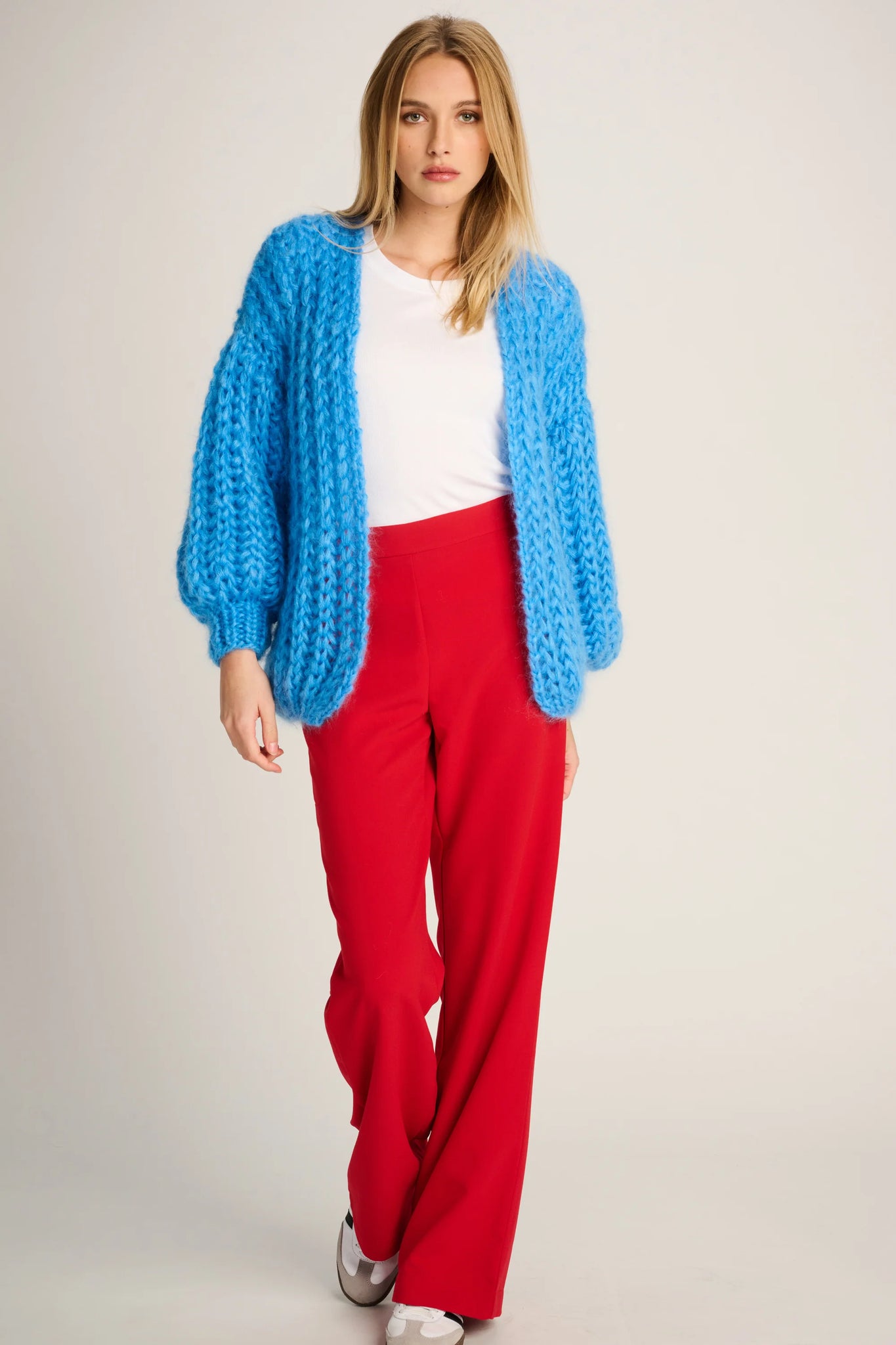 AUDREY RIB CARDIGAN - JEANS BLUE - LES TRICOTS D'O