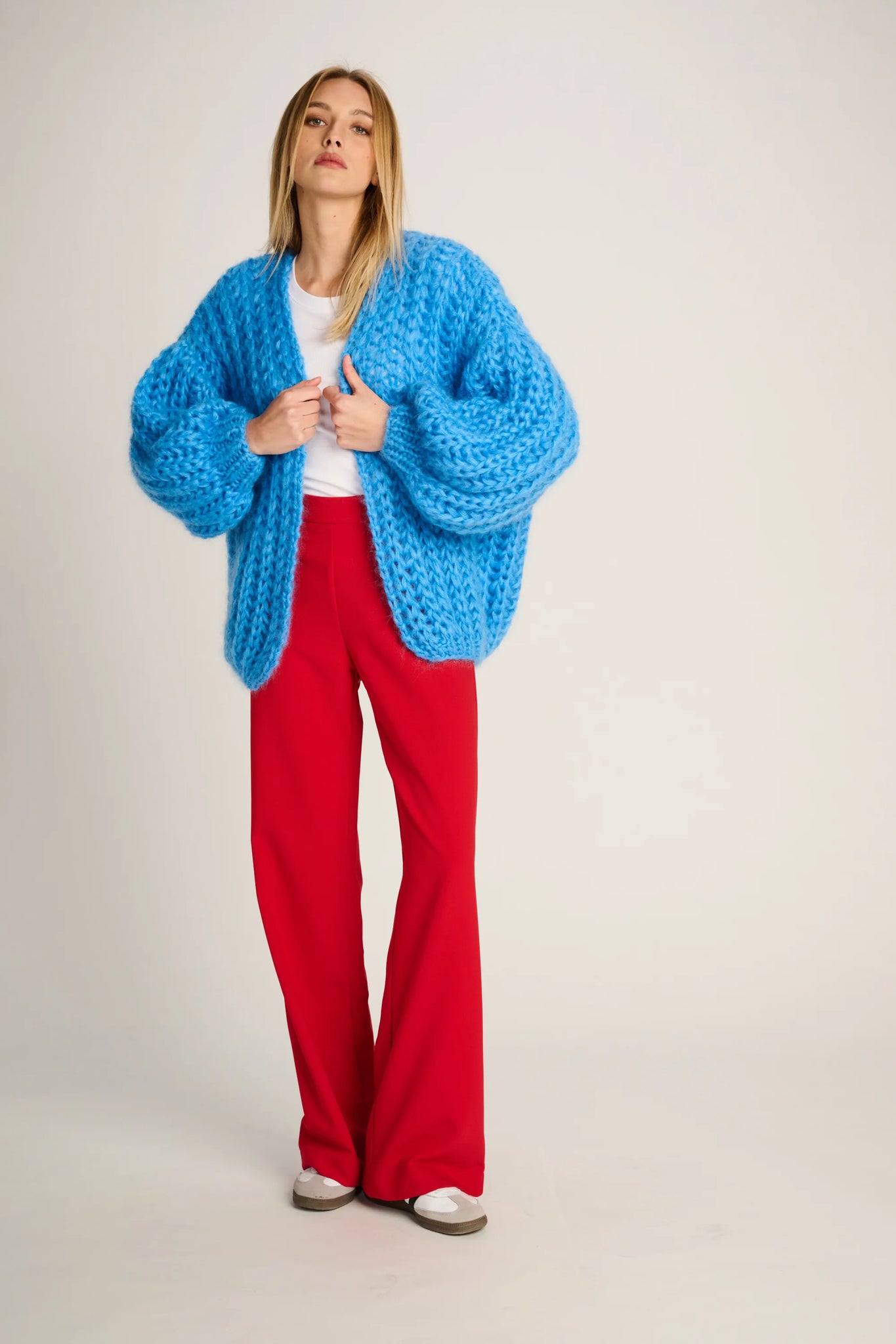 AUDREY RIB CARDIGAN - JEANS BLUE - LES TRICOTS D'O