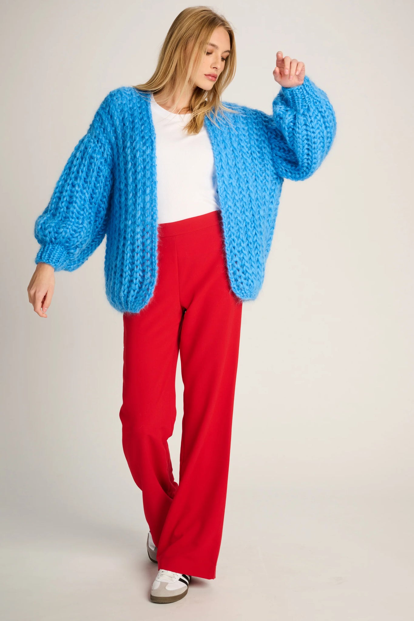 AUDREY RIB CARDIGAN - JEANS BLUE - LES TRICOTS D'O