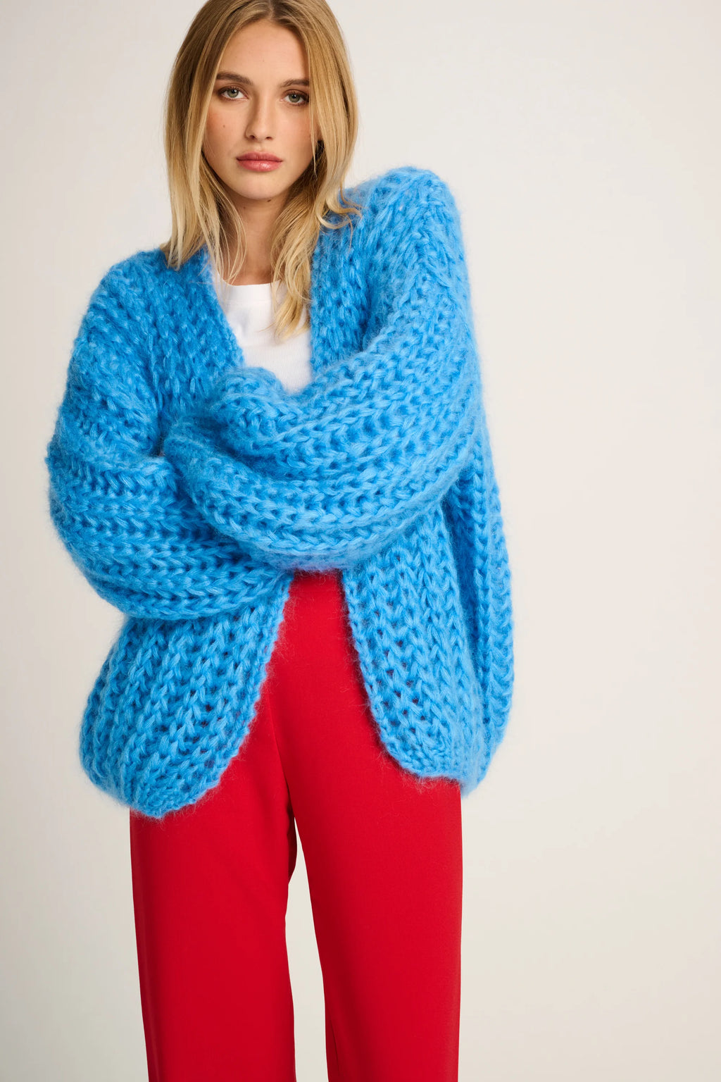 AUDREY RIB CARDIGAN - JEANS BLUE - LES TRICOTS D'O