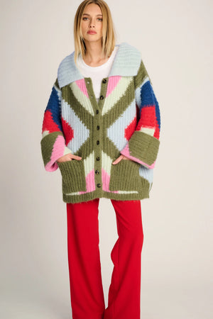 CAMILLE VEST MULTICOLOR - MINT/PINK/COBALT - LES TRICOTS D'O