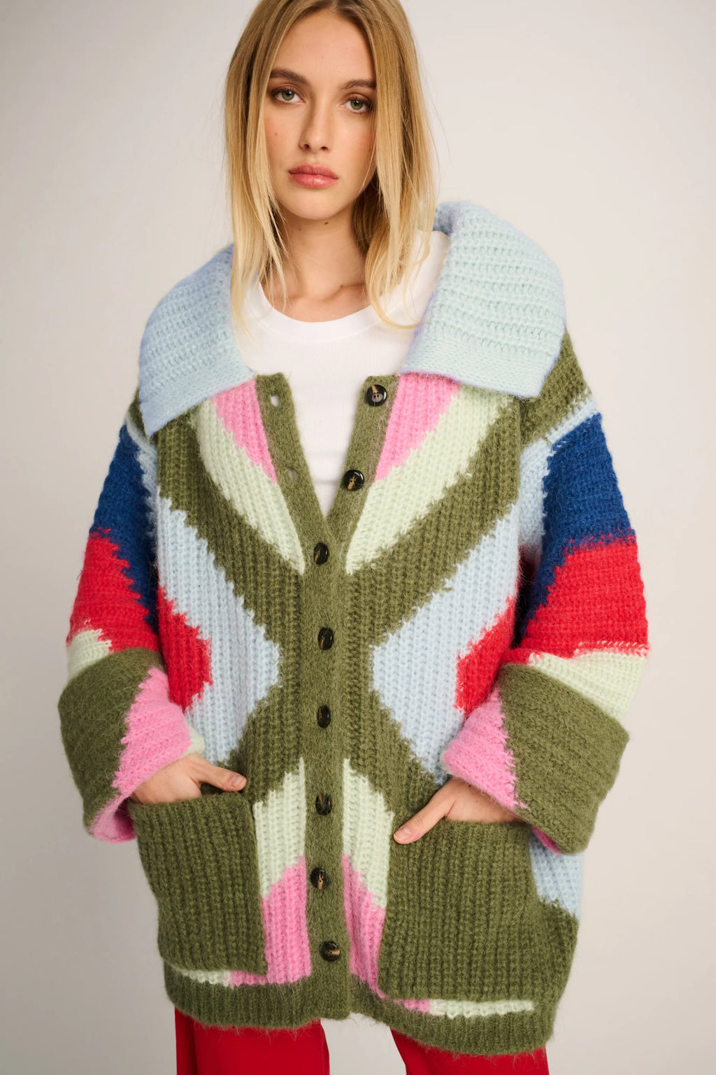 CAMILLE VEST MULTICOLOR - MINT/PINK/COBALT - LES TRICOTS D'O
