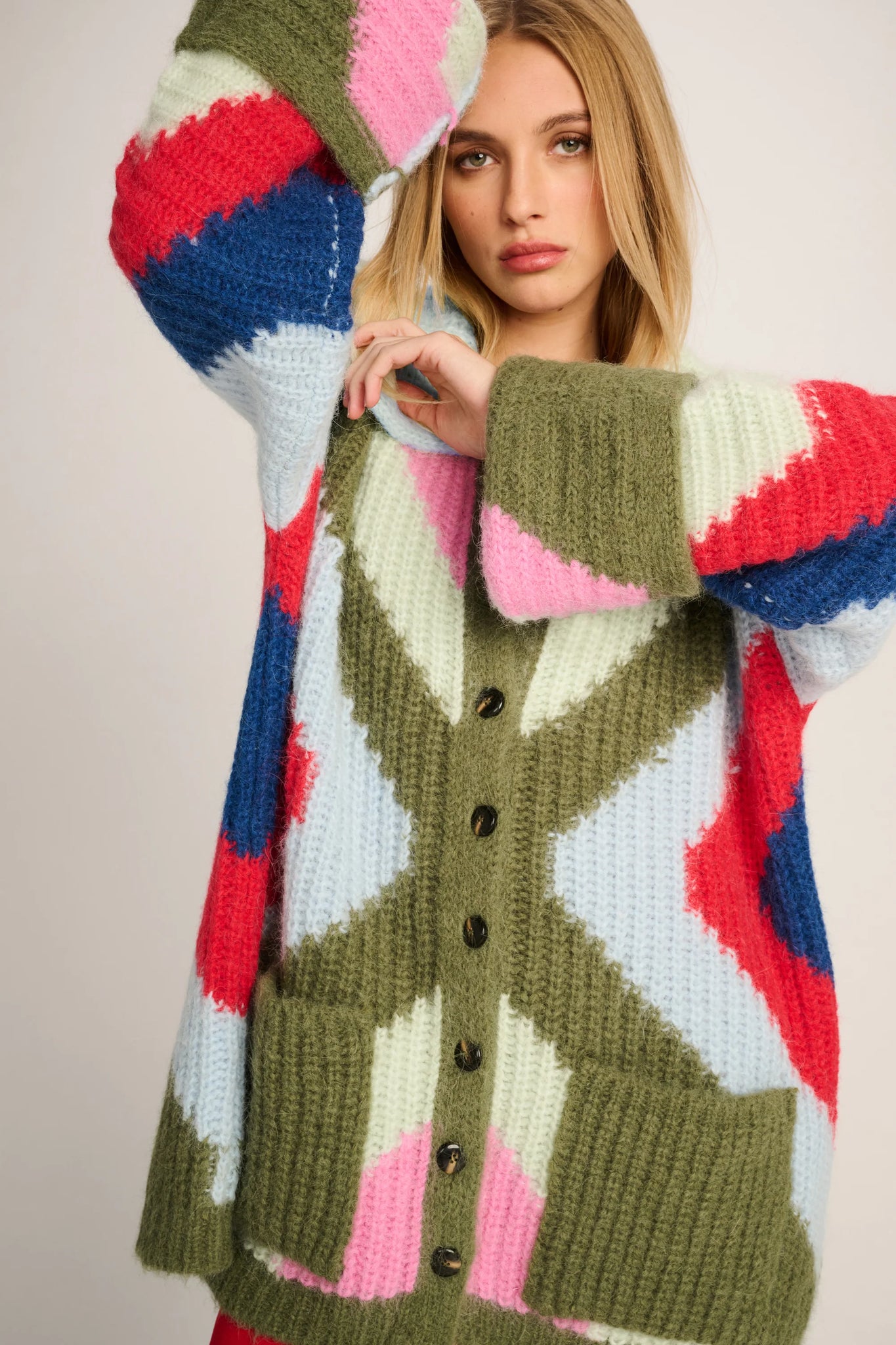 CAMILLE VEST MULTICOLOR - MINT/PINK/COBALT - LES TRICOTS D'O