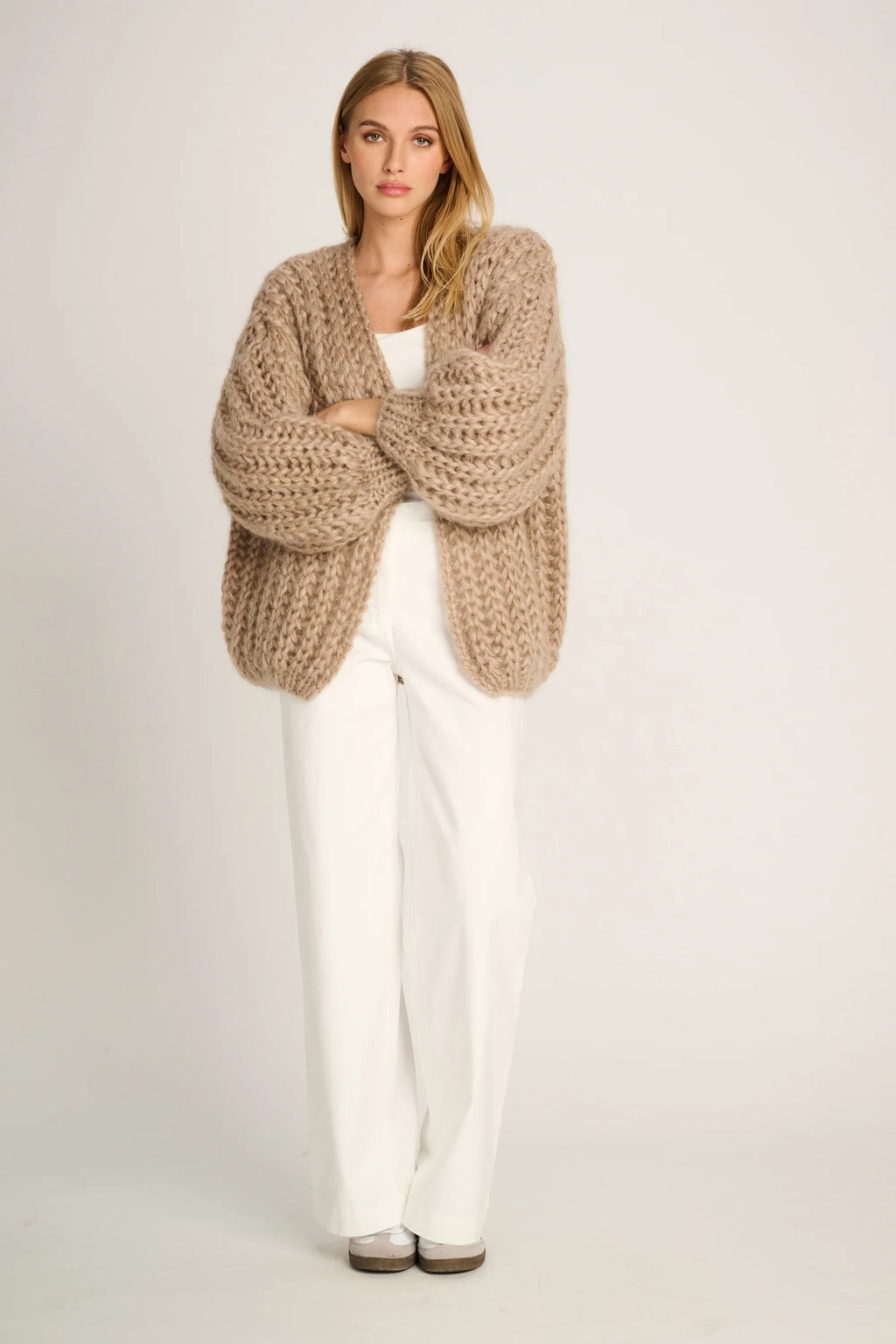 AUDREY RIB CARDIGAN - BEIGE - LES TRICOTS D'O