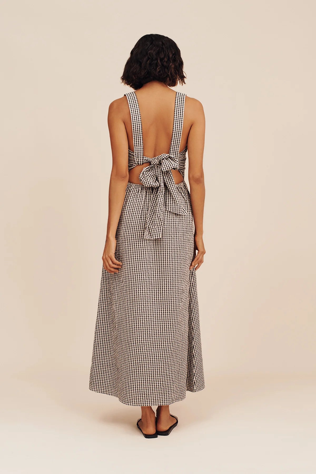 AMELIA SQUARE NECK DRESS - GINGHAM - POSSE