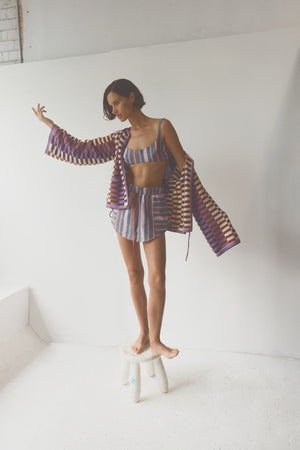 CARTHAGE CROCHET CARDIGAN - PURPLE - ILIO NEMA