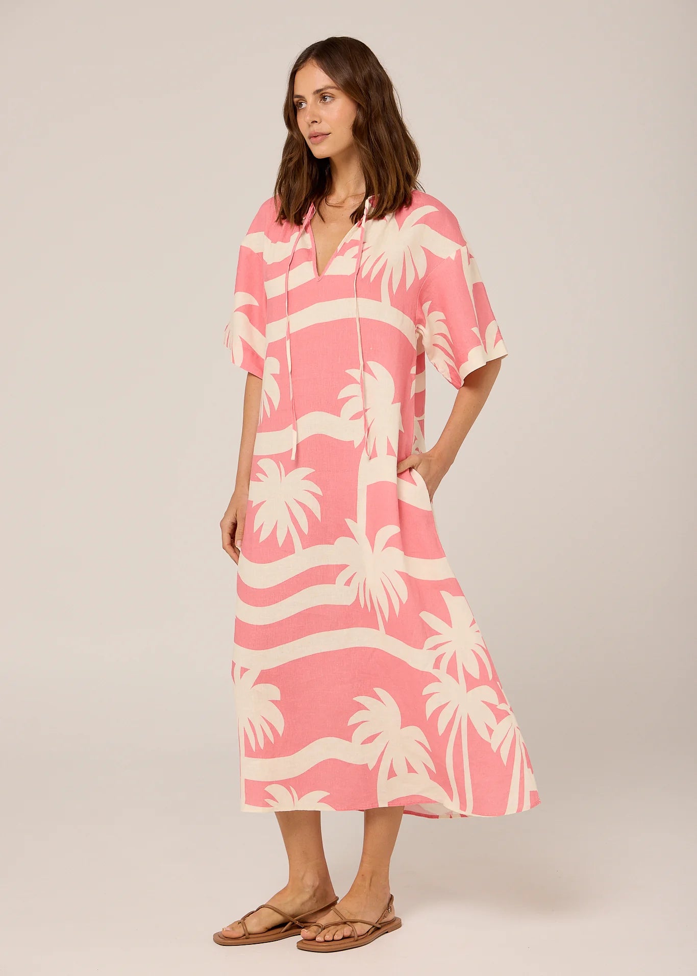 JOSIE DRESS - GERANIUM PALMA PRINT - PIPPA RIDLEY