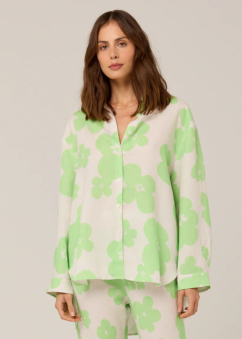 SKYLAR SHIRT -  PISTACHIO EDEN -  PIPPA RIDLEY