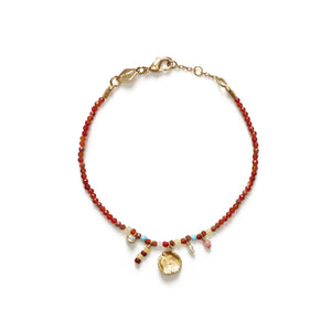 MAROON HARMONY BRACELET - GOLD - ANNI LU