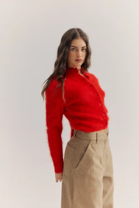 BELLA BUTTON UP CARDIGAN - FLAME - WORLD OF NOMADS
