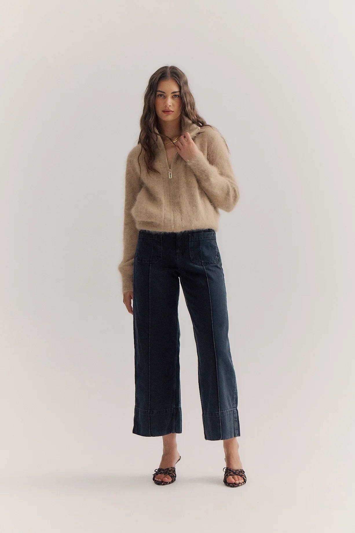FELIX ZIP CASHMERE CARDIGAN - LATTE - WORLD OF NOMADS
