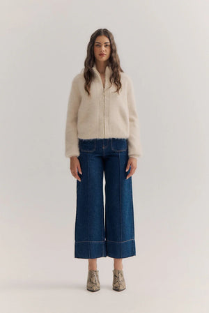 FELIX ZIP CASHMERE CARDIGAN - OATMEAL - WORLD OF NOMADS