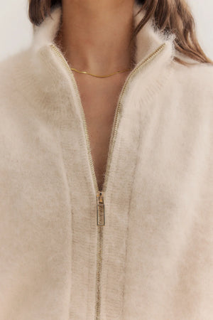 FELIX ZIP CASHMERE CARDIGAN - OATMEAL - WORLD OF NOMADS