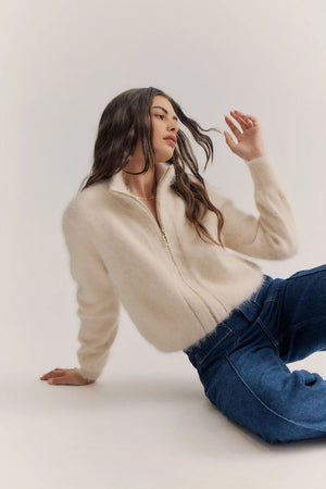 FELIX ZIP CASHMERE CARDIGAN - OATMEAL - WORLD OF NOMADS