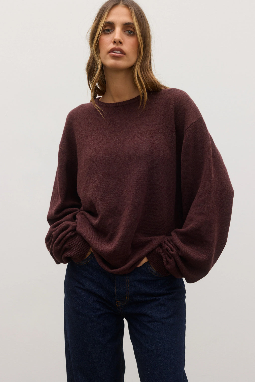 CORA CREW NECK - PLUM - BAYSE