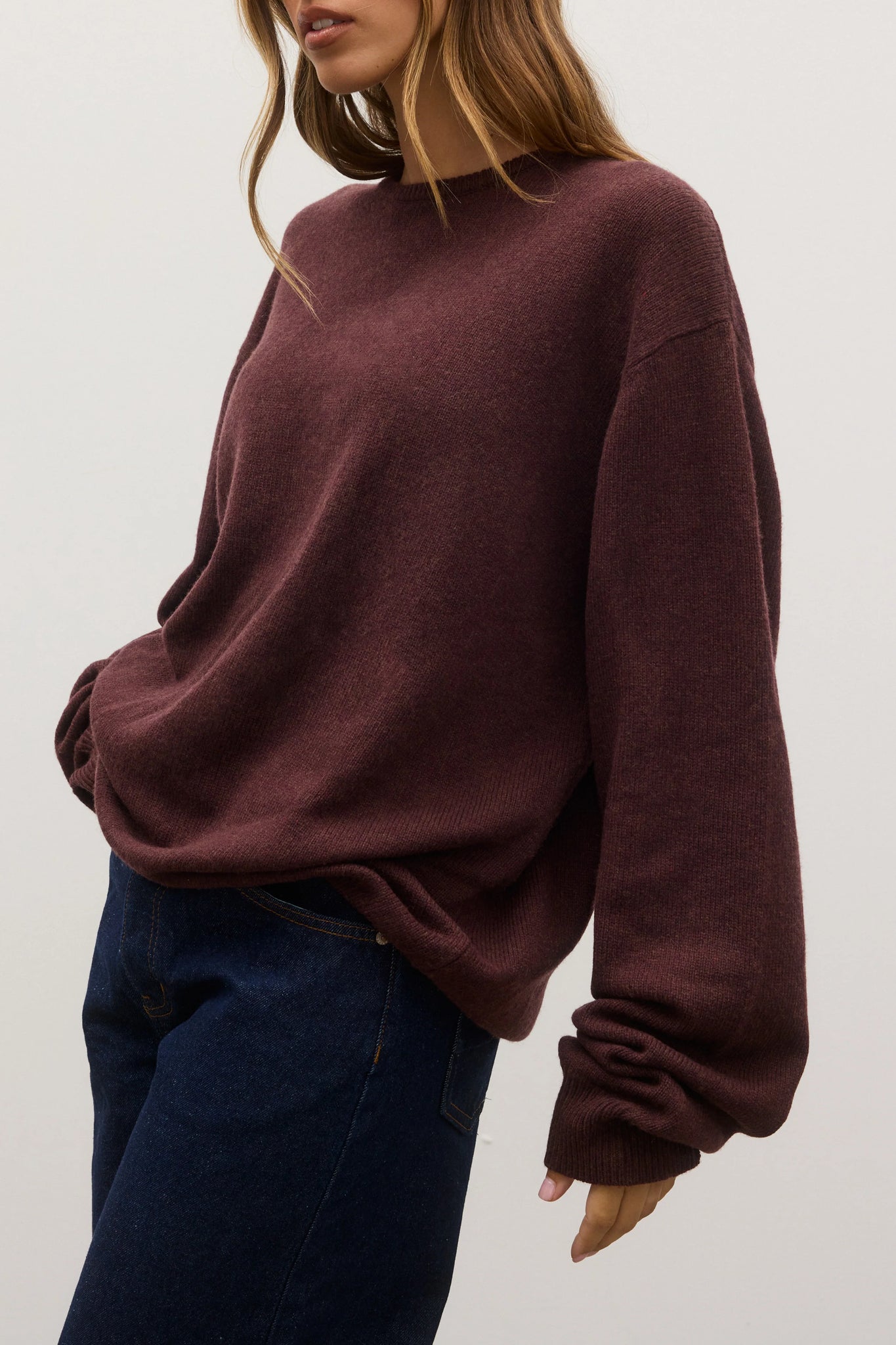 CORA CREW NECK - PLUM - BAYSE