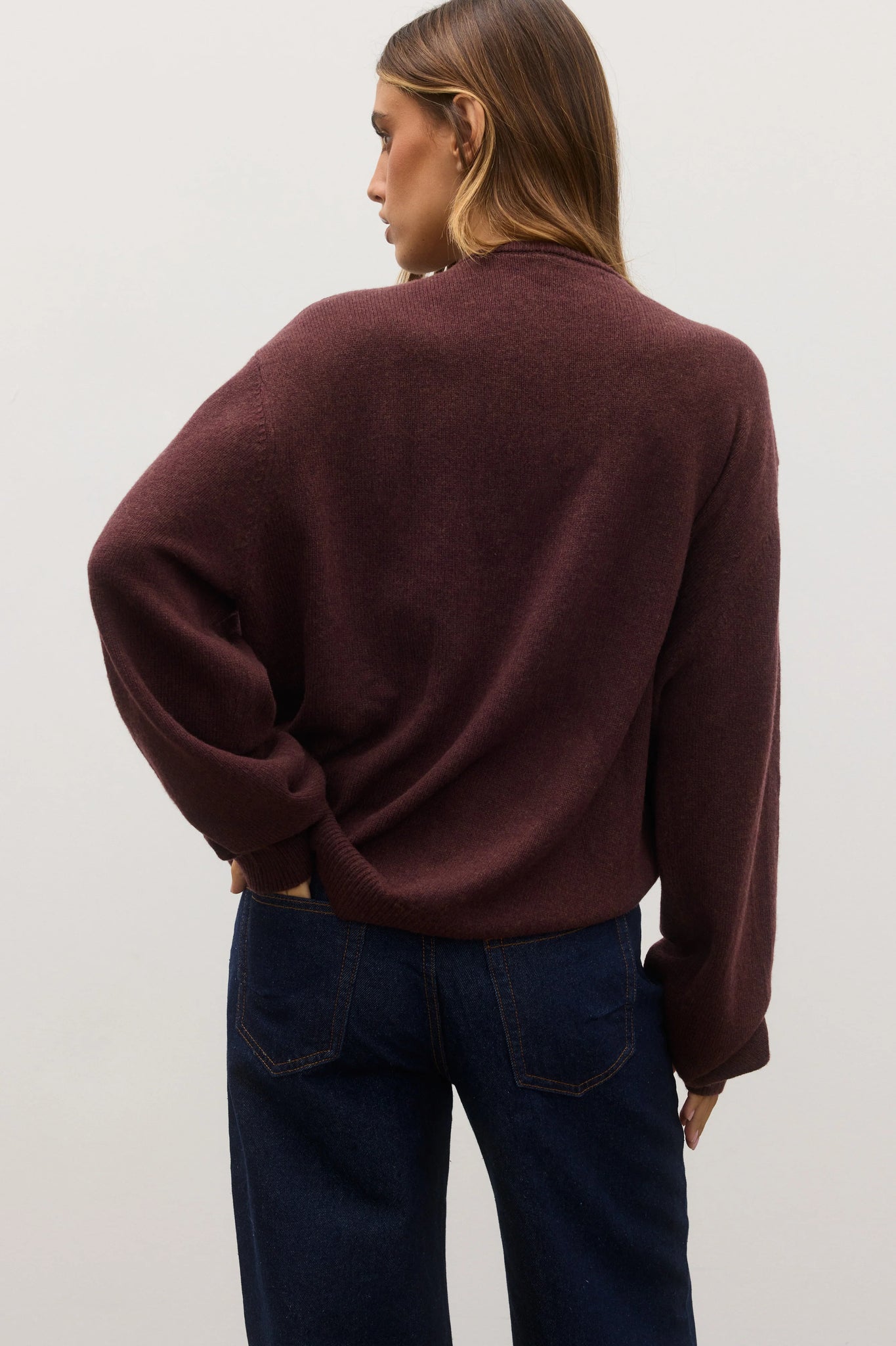 CORA CREW NECK - PLUM - BAYSE