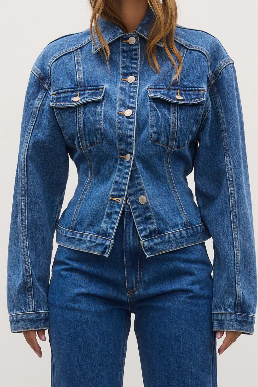 VIOLET DENIM JACKET - DENVER BLUE - BAYSE