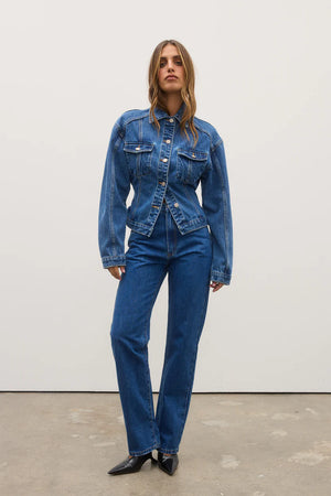 VIOLET DENIM JACKET - DENVER BLUE - BAYSE
