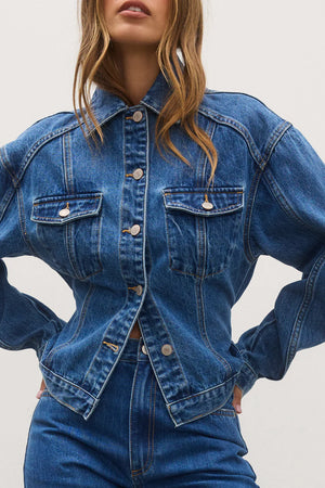 VIOLET DENIM JACKET - DENVER BLUE - BAYSE