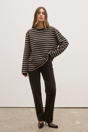 LEE LONG SLEEVE - BROWN STRIPE - BAYSE