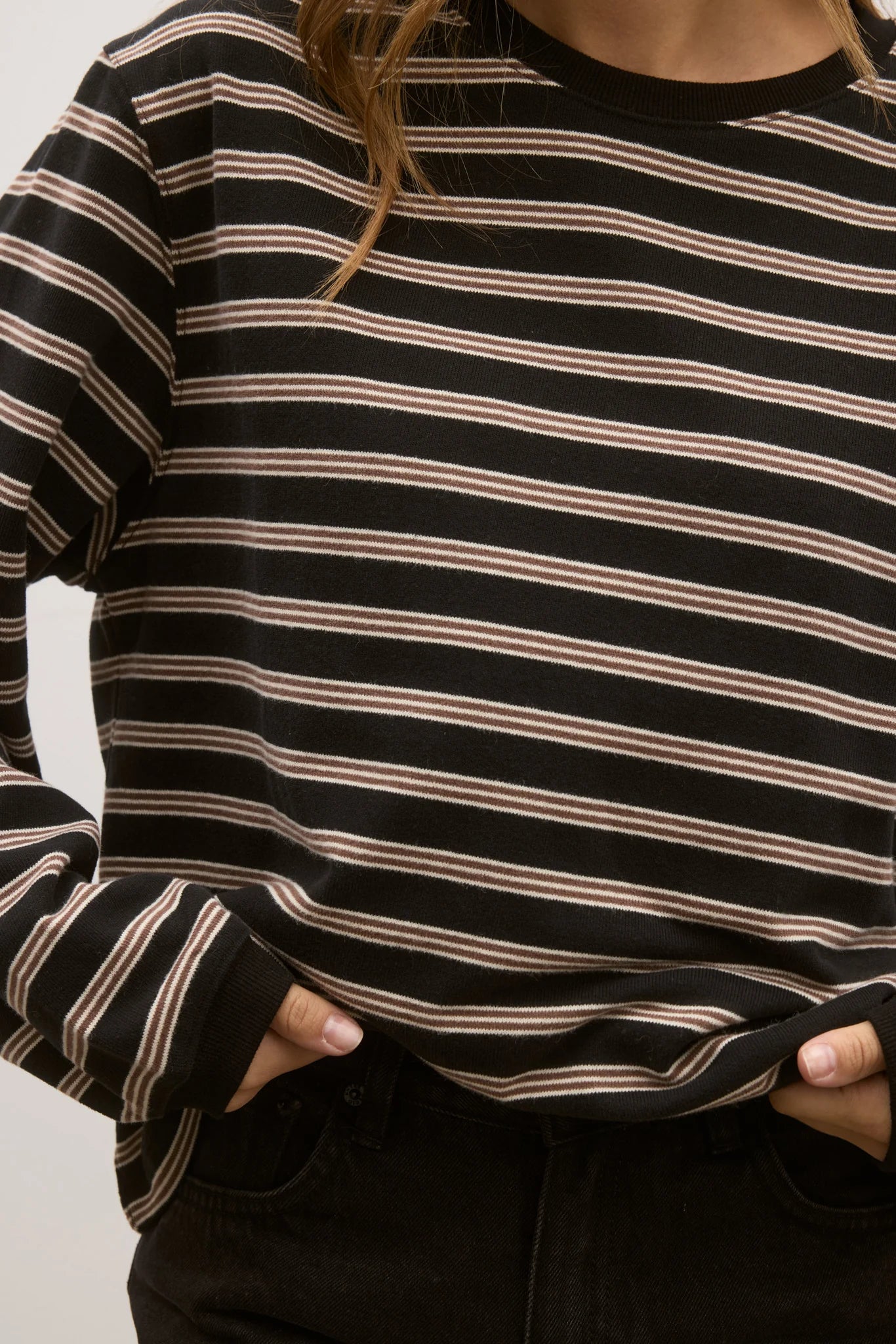 LEE LONG SLEEVE - BROWN STRIPE - BAYSE