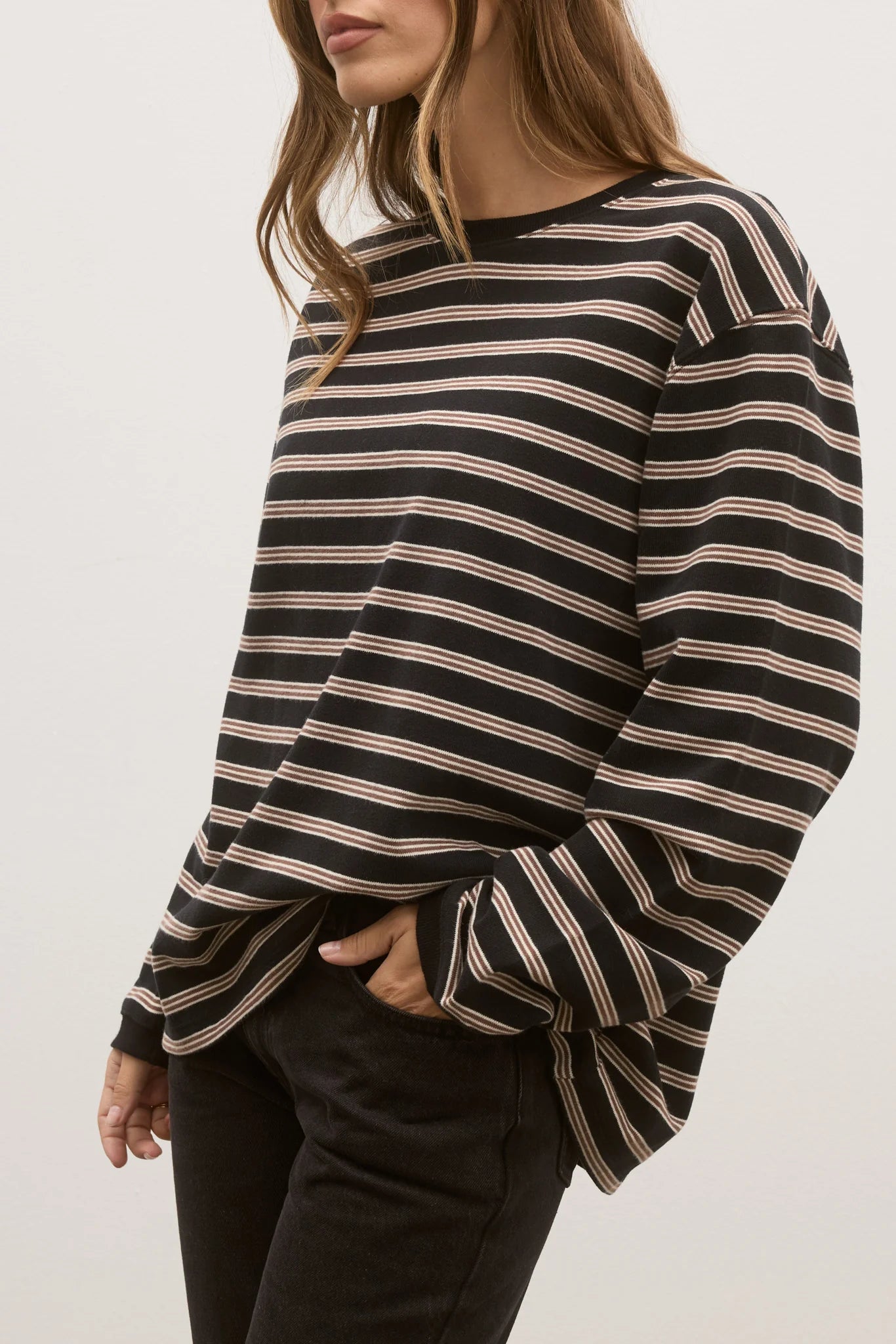 LEE LONG SLEEVE - BROWN STRIPE - BAYSE