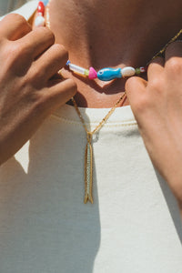 HIPPIE FISH NECKLACE - GOLD - ANNI LU