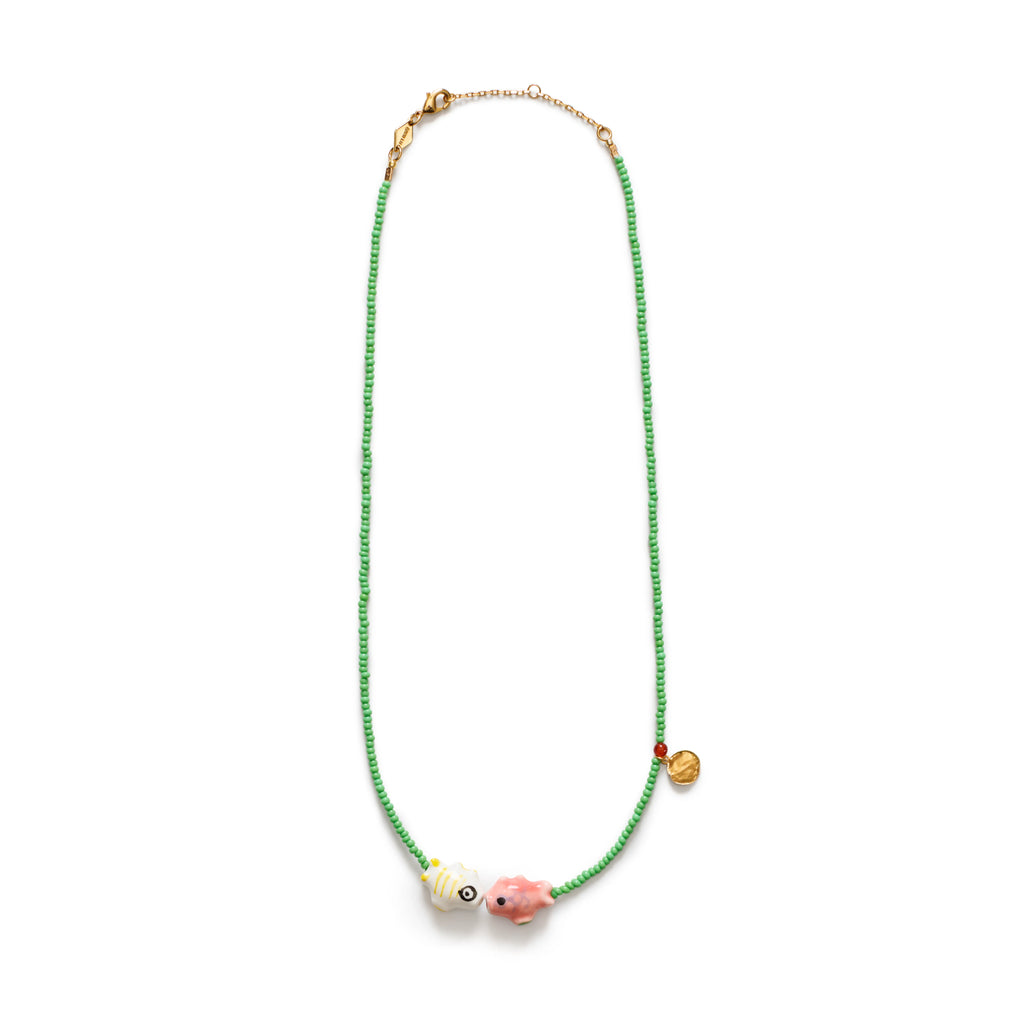 FISH'N KISS NECKLACE - APPLE GREEN - ANNI LU