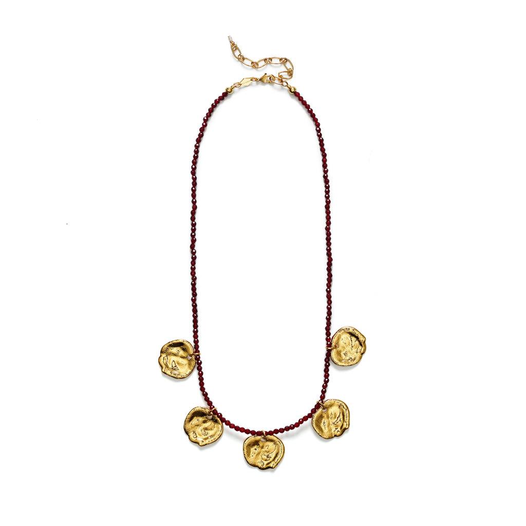 DREAM CATCHER NECKLACE - DEEP BURGUNDY - ANNI LU
