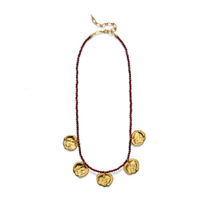 DREAM CATCHER NECKLACE - DEEP BURGUNDY - ANNI LU