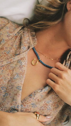 LADY LUCK NECKLACE - FADED DENIM - ANNI LU
