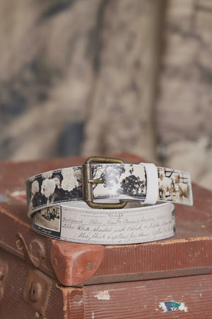 CIRCULAR BRASS BUCKLE BELT - ARTWORKS PRINT - M.A DAINTY