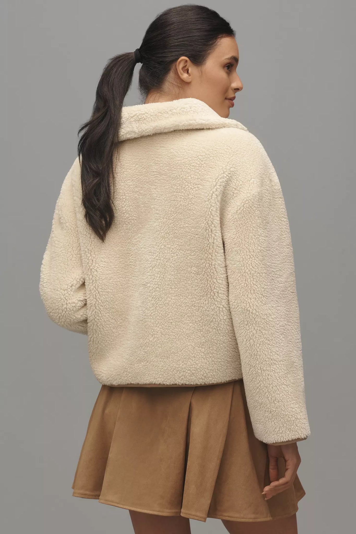 AMARA SHERPA JACKET REVERSIBLE - SAND - VELVET
