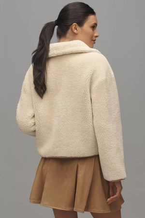 AMARA SHERPA JACKET REVERSIBLE - SAND - VELVET